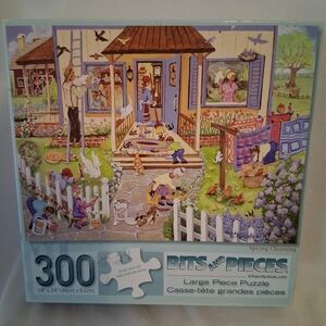 Bits And Pieces "Spring Cleaning" by Sandy Rusinko 300 Pc Puzzle Retro Complete
